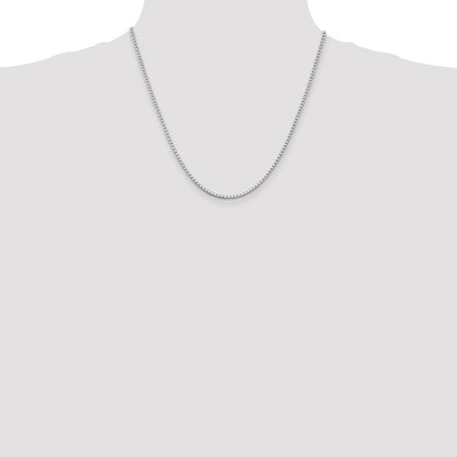 20 Inch Sterling Silver 2mm Box Chain Necklace