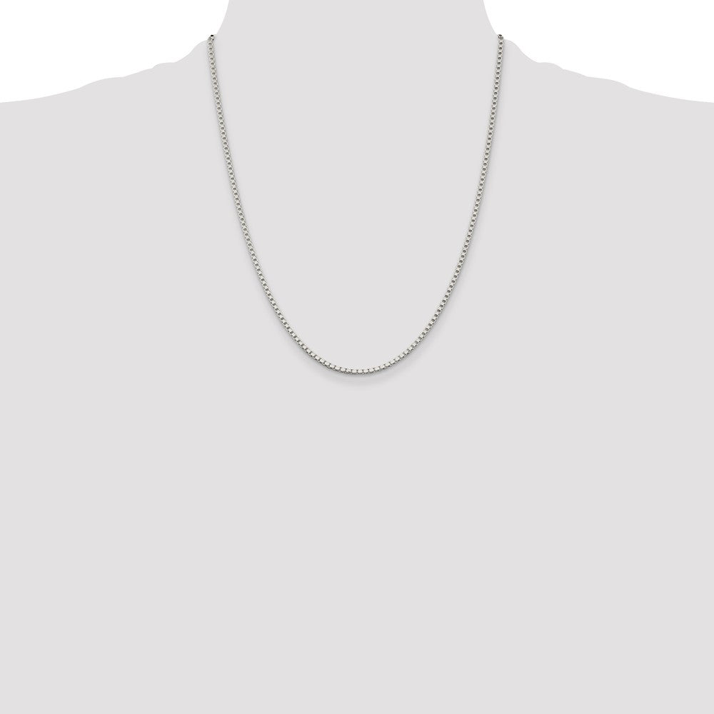 22 Inch Sterling Silver 2mm Box Chain Necklace