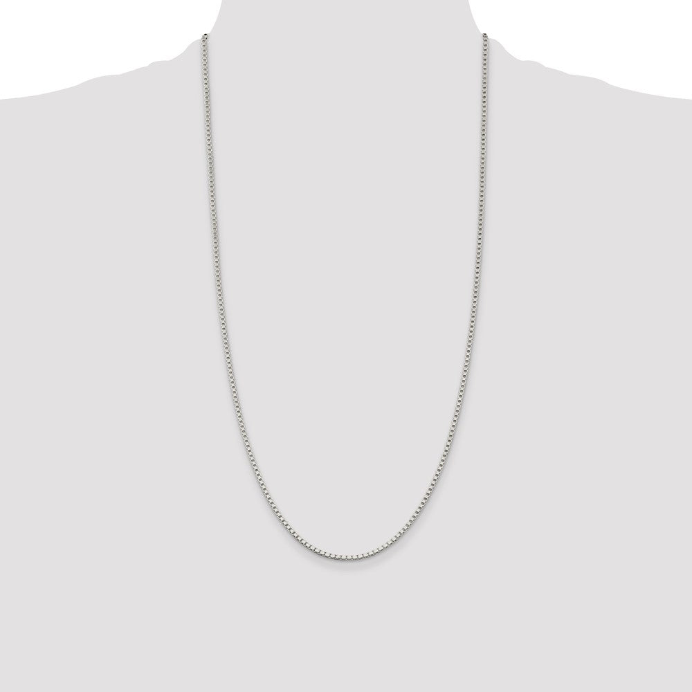 28 Inch Sterling Silver 2mm Box Chain Necklace