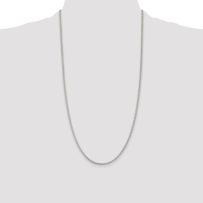 28 Inch Sterling Silver 2mm Box Chain Necklace
