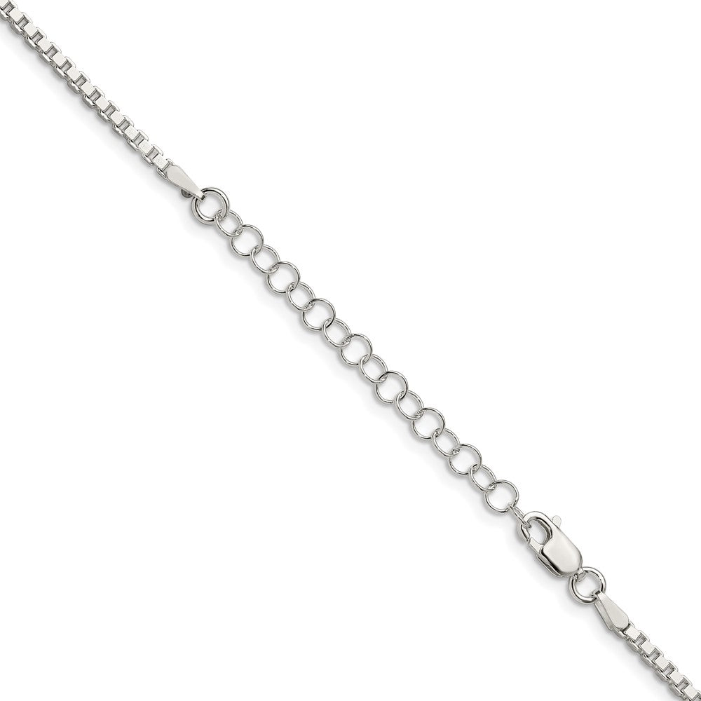 18 Inch Sterling Silver 2mm Box Chain W/2In Ext.