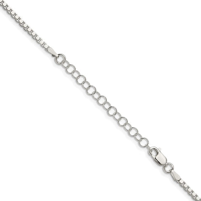 18 Inch Sterling Silver 2mm Box Chain W/2In Ext.