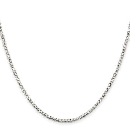 Sterling Silver Rhodium-Plated 2mm Box Chain