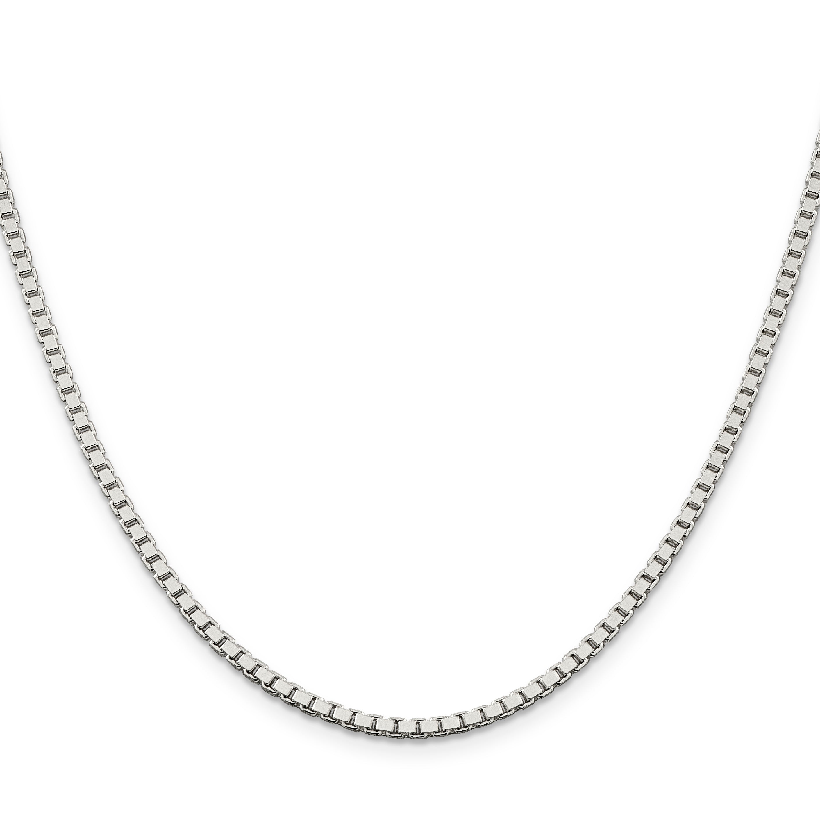 16 Inch Sterling Silver 2.5mm Box Chain Necklace