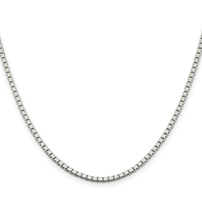 16 Inch Sterling Silver 2.5mm Box Chain Necklace
