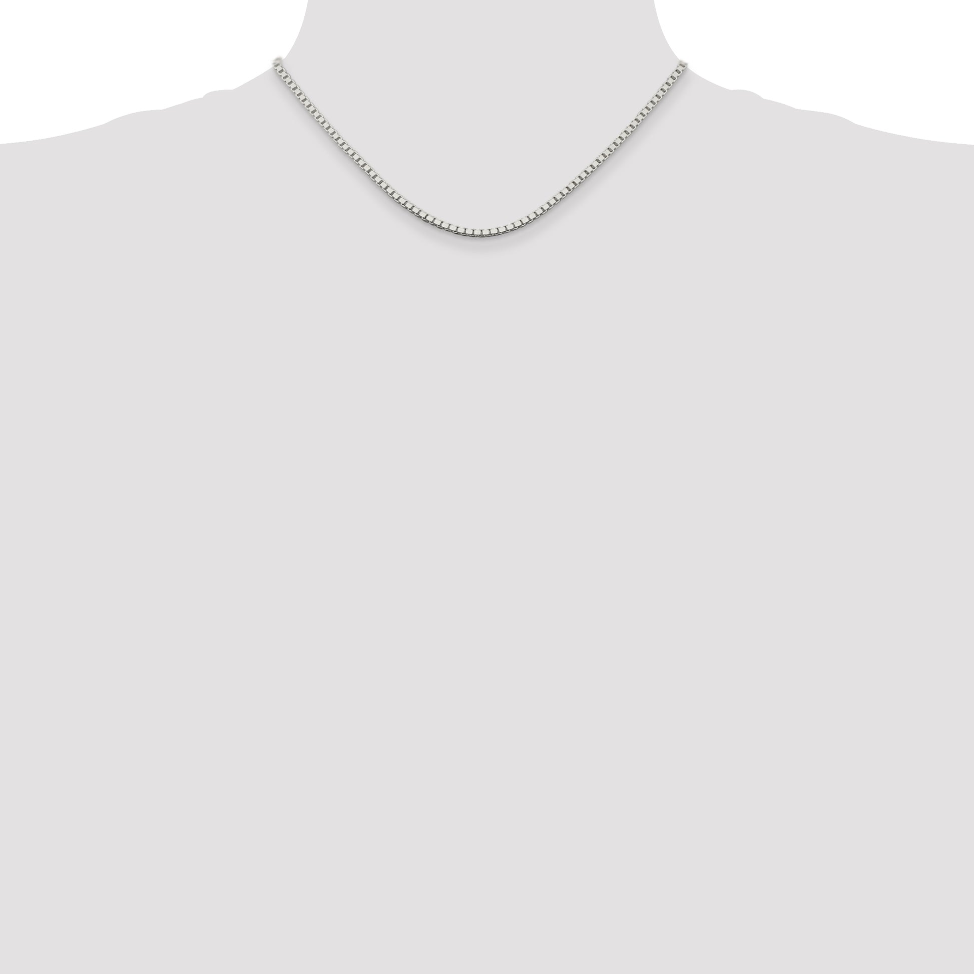 16 Inch Sterling Silver 2.5mm Box Chain Necklace