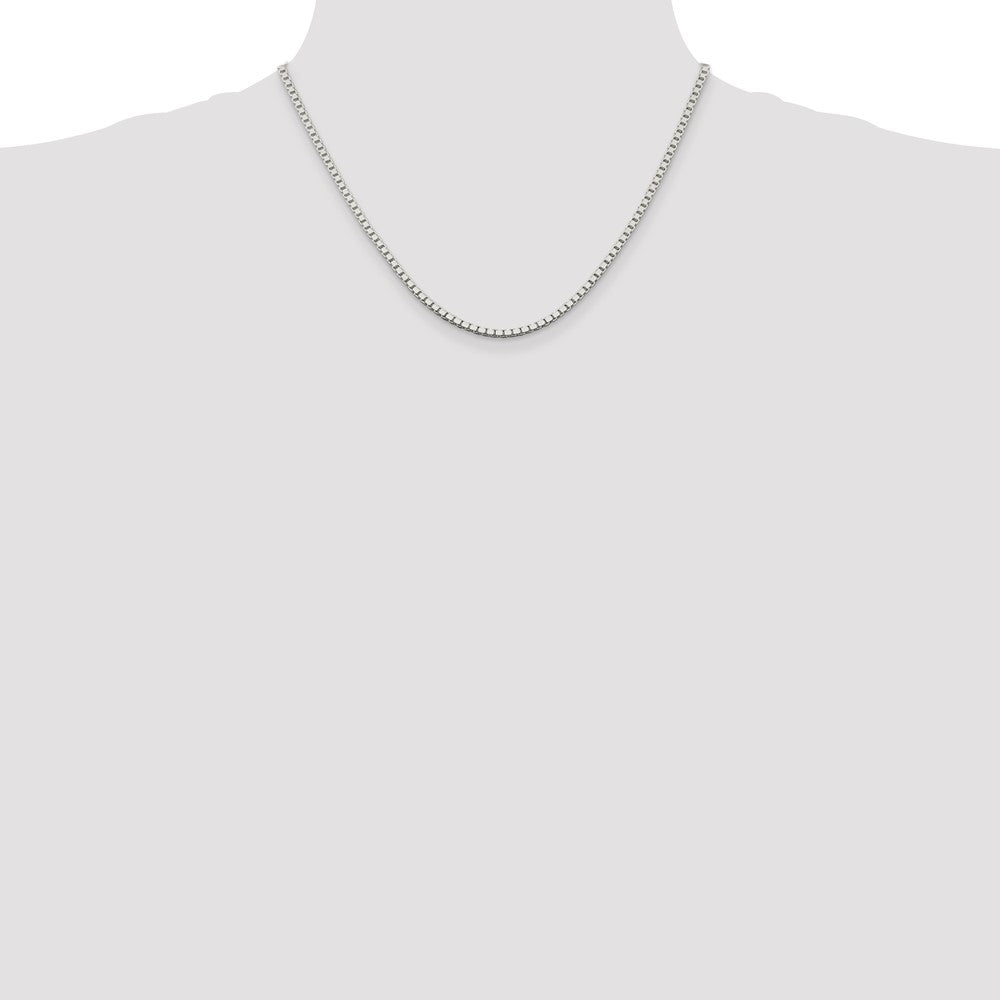 18 Inch Sterling Silver 2.5mm Box Chain Necklace