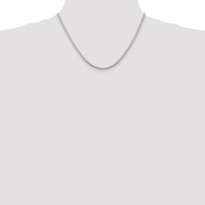 18 Inch Sterling Silver 2.5mm Box Chain Necklace