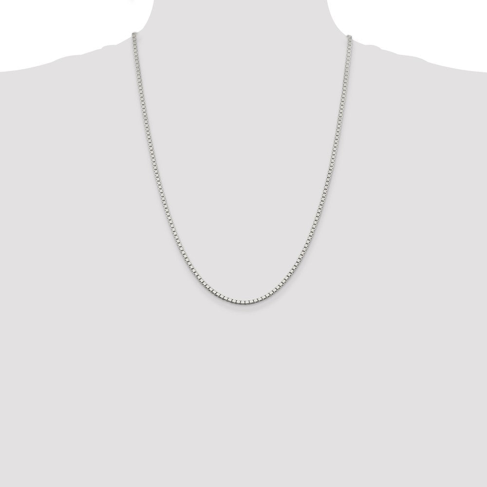 24 Inch Sterling Silver 2.5mm Box Chain Necklace