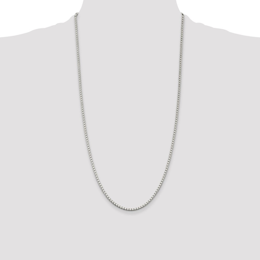 28 Inch Sterling Silver 2.5mm Box Chain Necklace