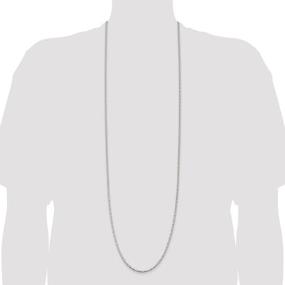 42 Inch Sterling Silver 2.5mm Box Chain Necklace