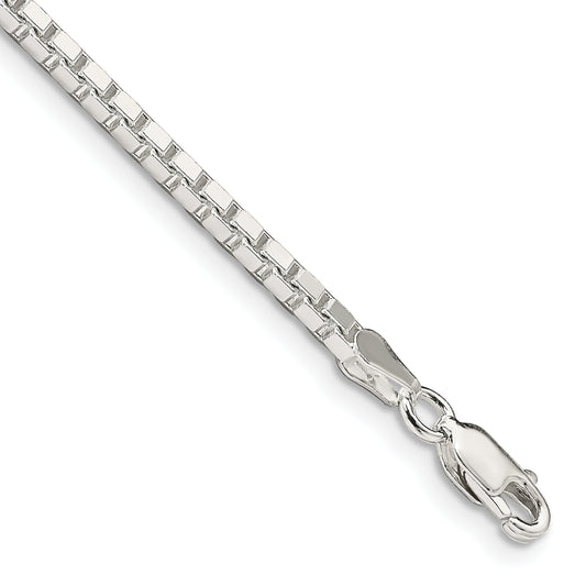 7 Inch Sterling Silver 2.5mm Box Chain
