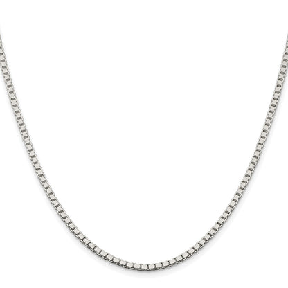 Sterling Silver Rhodium-Plated 2.5mm Box Chain