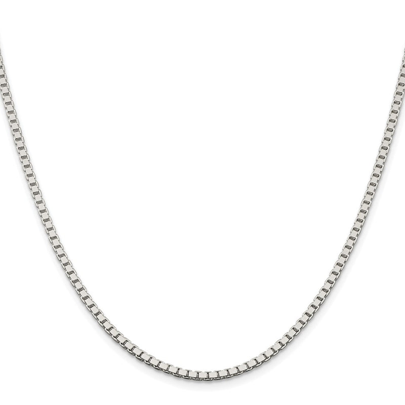 Sterling Silver Rhodium-Plated 2.5mm Box Chain
