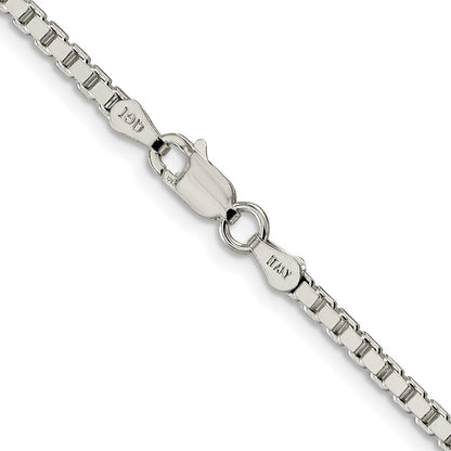 Sterling Silver Rhodium-Plated 2.5mm Box Chain