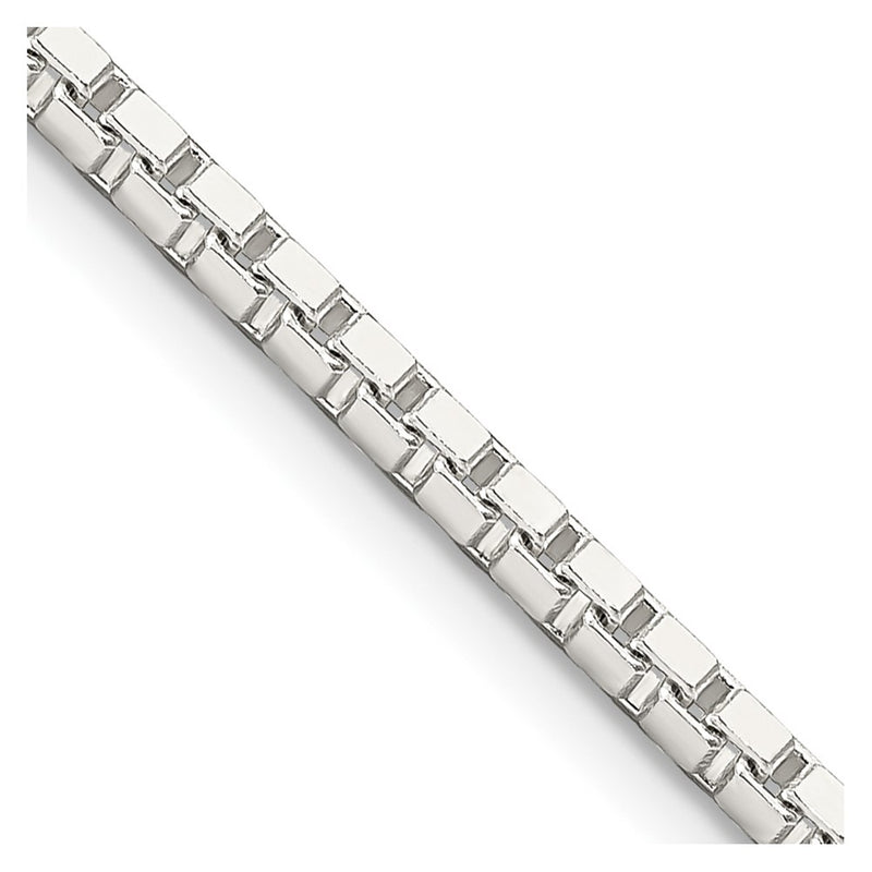 20 Inch Sterling Silver 2.5mm Box Chain Necklace