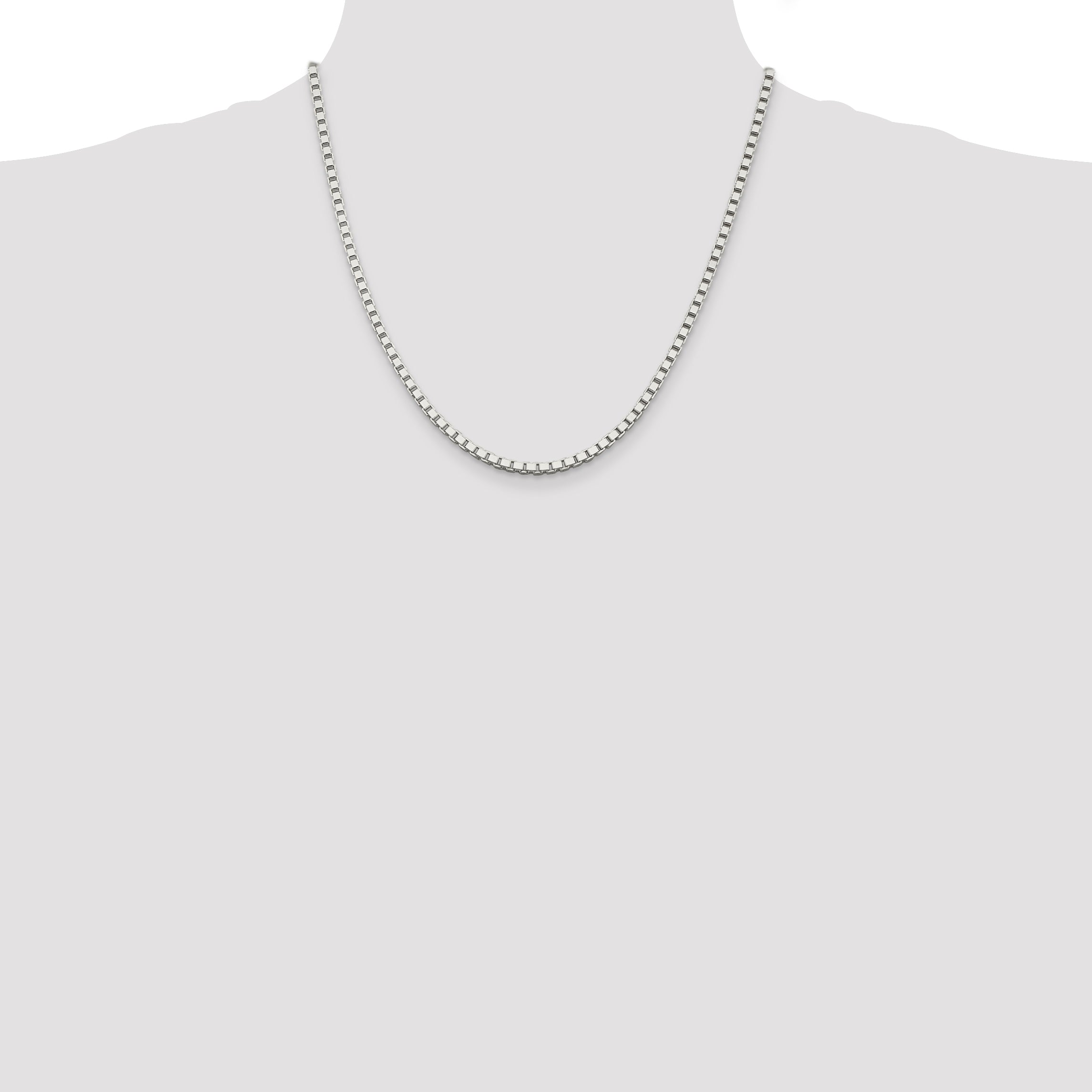 20 Inch Sterling Silver 3mm Box Chain Necklace