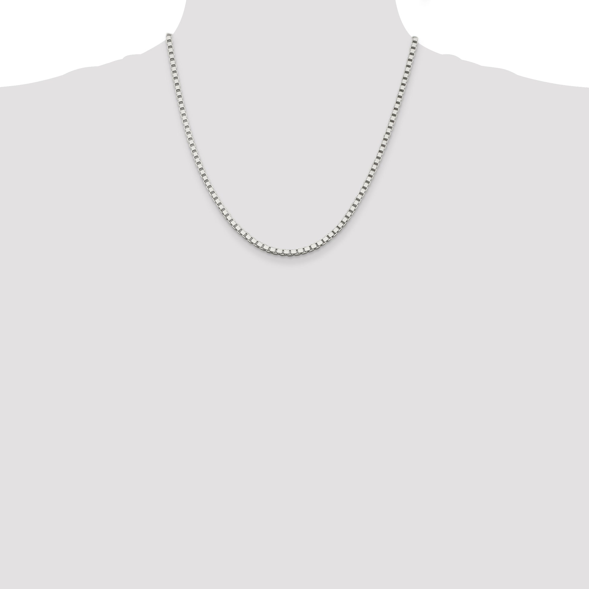 20 Inch Sterling Silver 3mm Box Chain Necklace