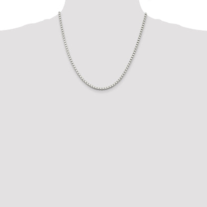20 Inch Sterling Silver 3mm Box Chain Necklace