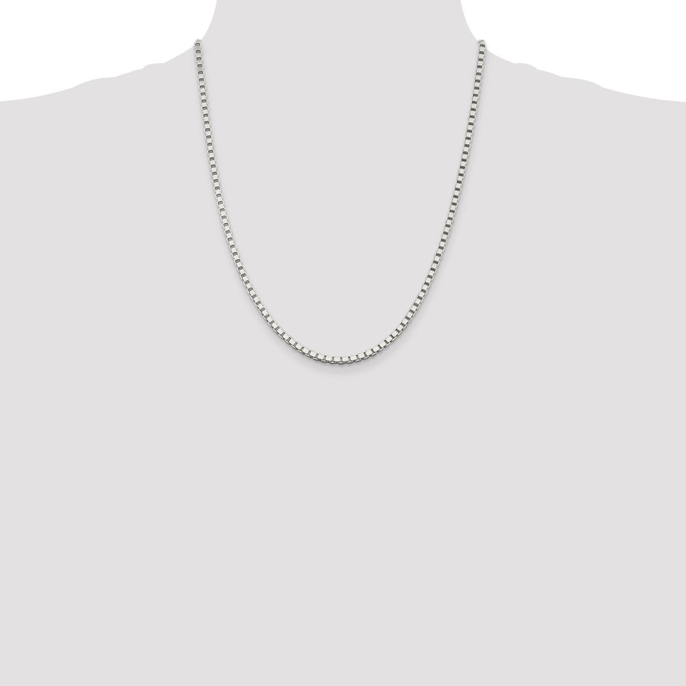 22 Inch Sterling Silver 3mm Box Chain Necklace