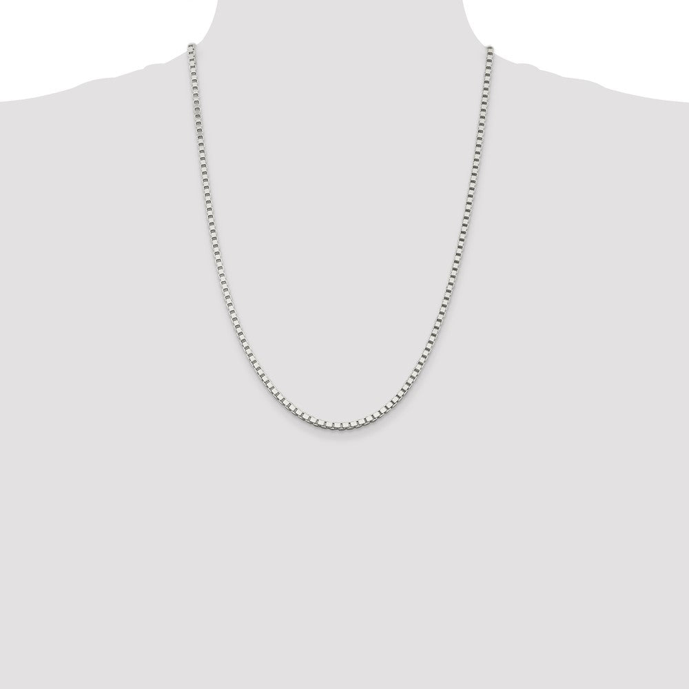 24 Inch Sterling Silver 3mm Box Chain Necklace