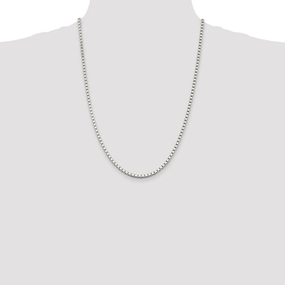 24 Inch Sterling Silver 3mm Box Chain Necklace