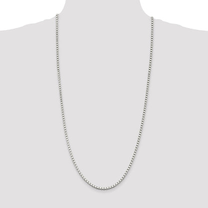 30 Inch Sterling Silver 3mm Box Chain Necklace