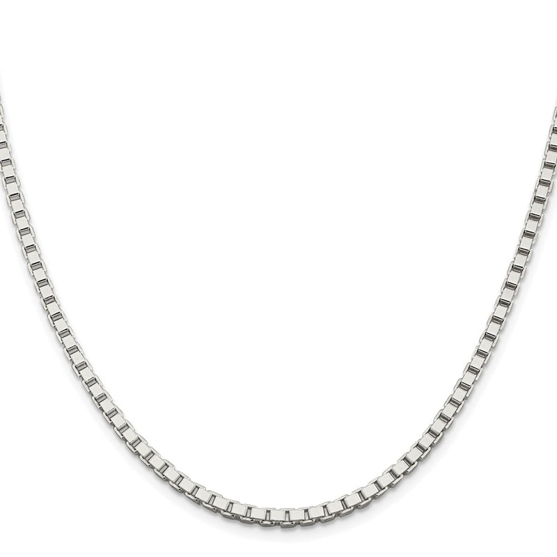 Sterling Silver Rhodium-Plated 3mm Box Chain