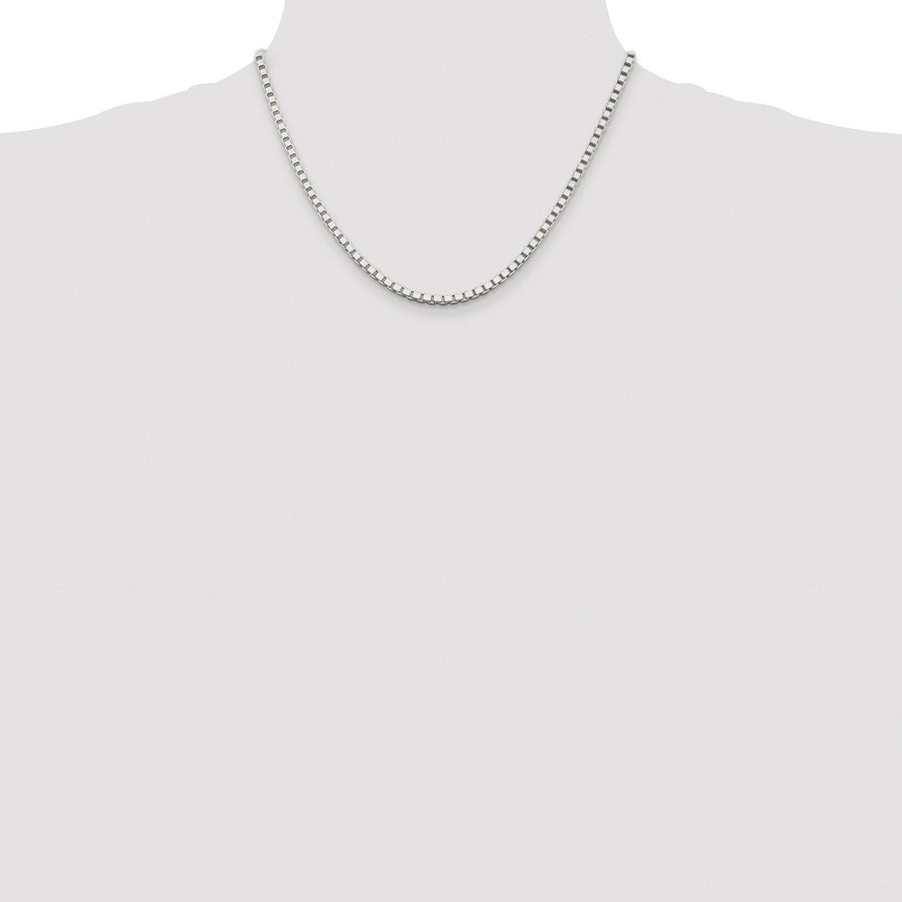 Sterling Silver Rhodium-Plated 3mm Box Chain