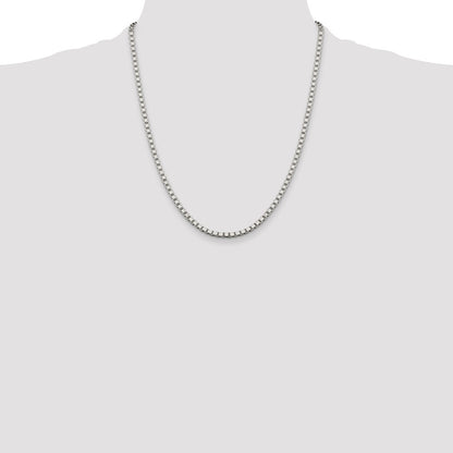 22 Inch Sterling Silver 3.25mm Box Chain Necklace