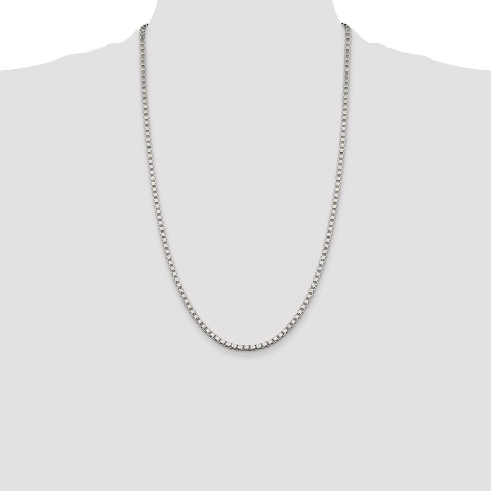 26 Inch Sterling Silver 3.25mm Box Chain Necklace