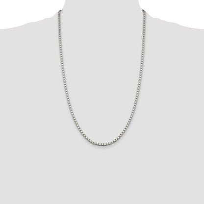 26 Inch Sterling Silver 3.25mm Box Chain Necklace
