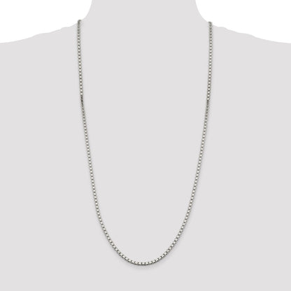 30 Inch Sterling Silver 3.25mm Box Chain Necklace