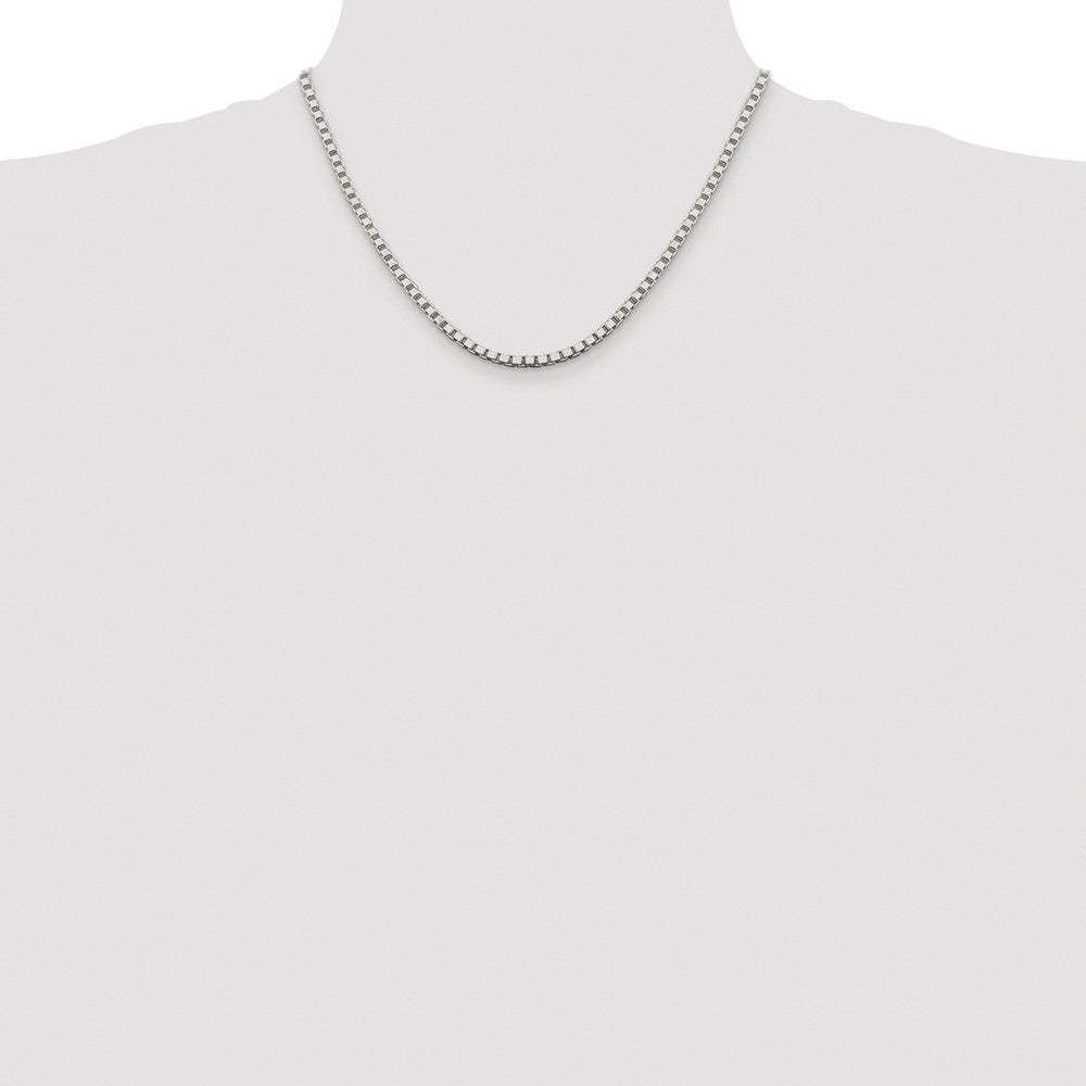 Sterling Silver Rhodium-Plated 3.25mm Box Chain