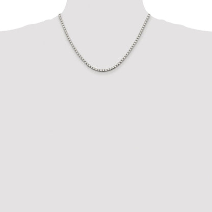 Sterling Silver Rhodium-Plated 3.25mm Box Chain