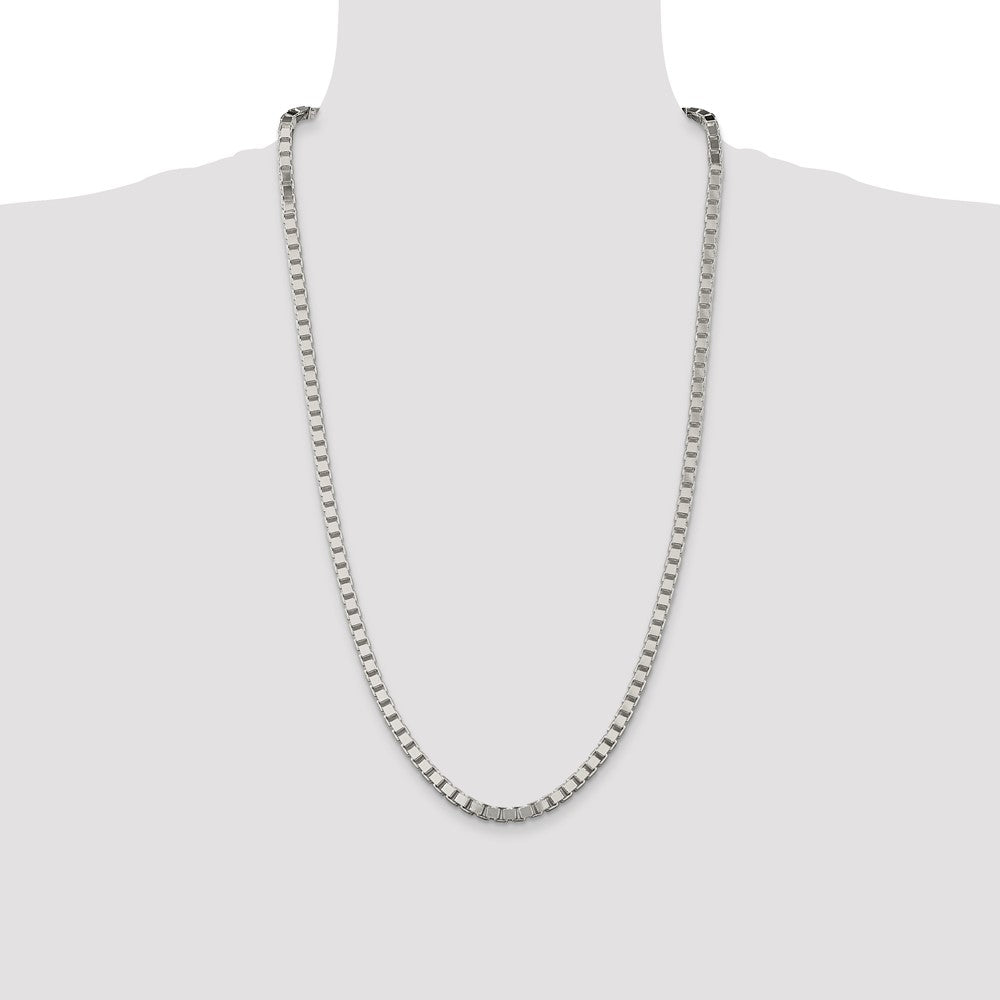 28 Inch Sterling Silver 4.5mm Box Chain Necklace