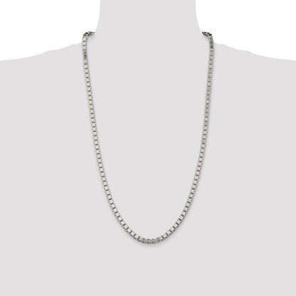 28 Inch Sterling Silver 4.5mm Box Chain Necklace