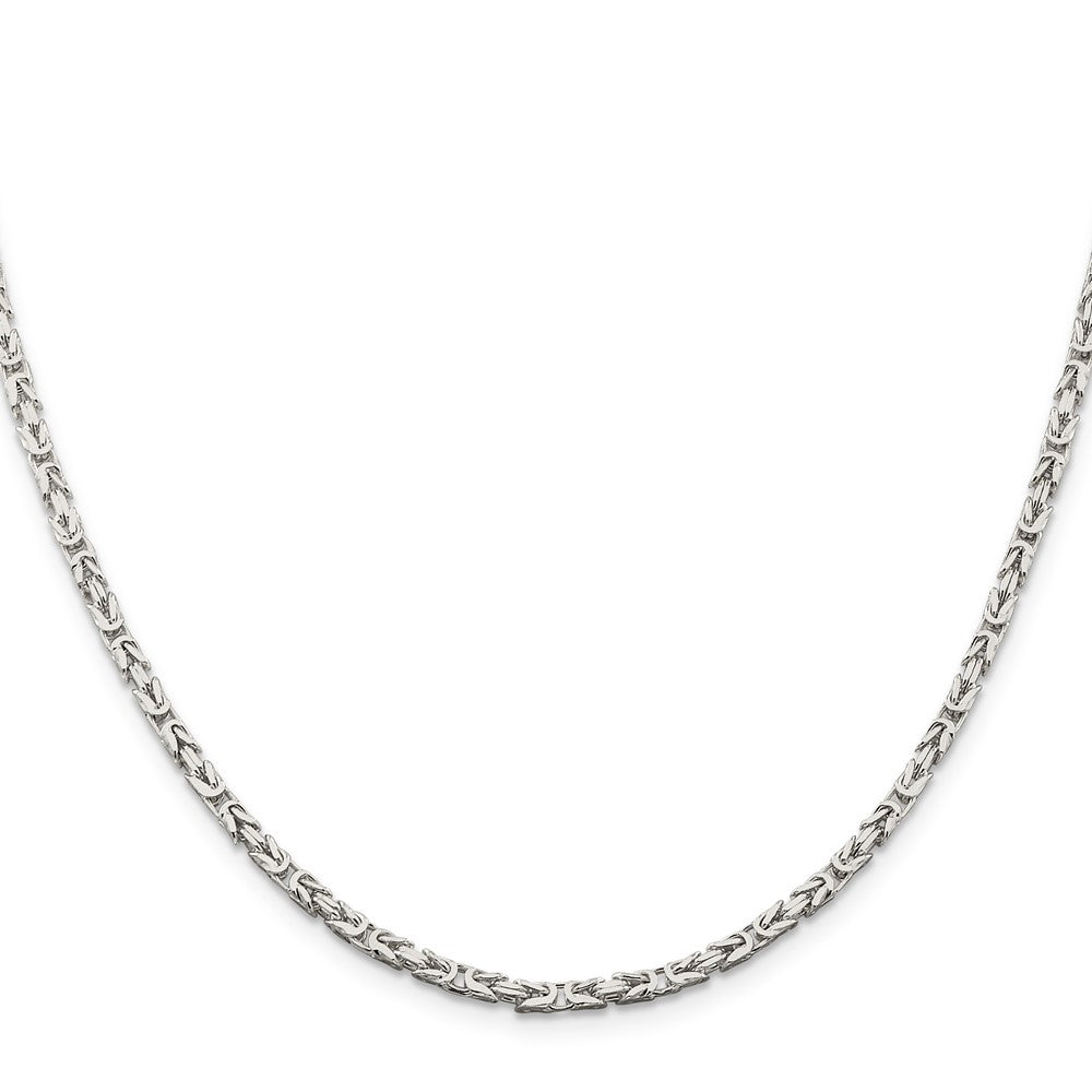 30 Inch Sterling Silver 2.5mm Byzantine Chain Necklace