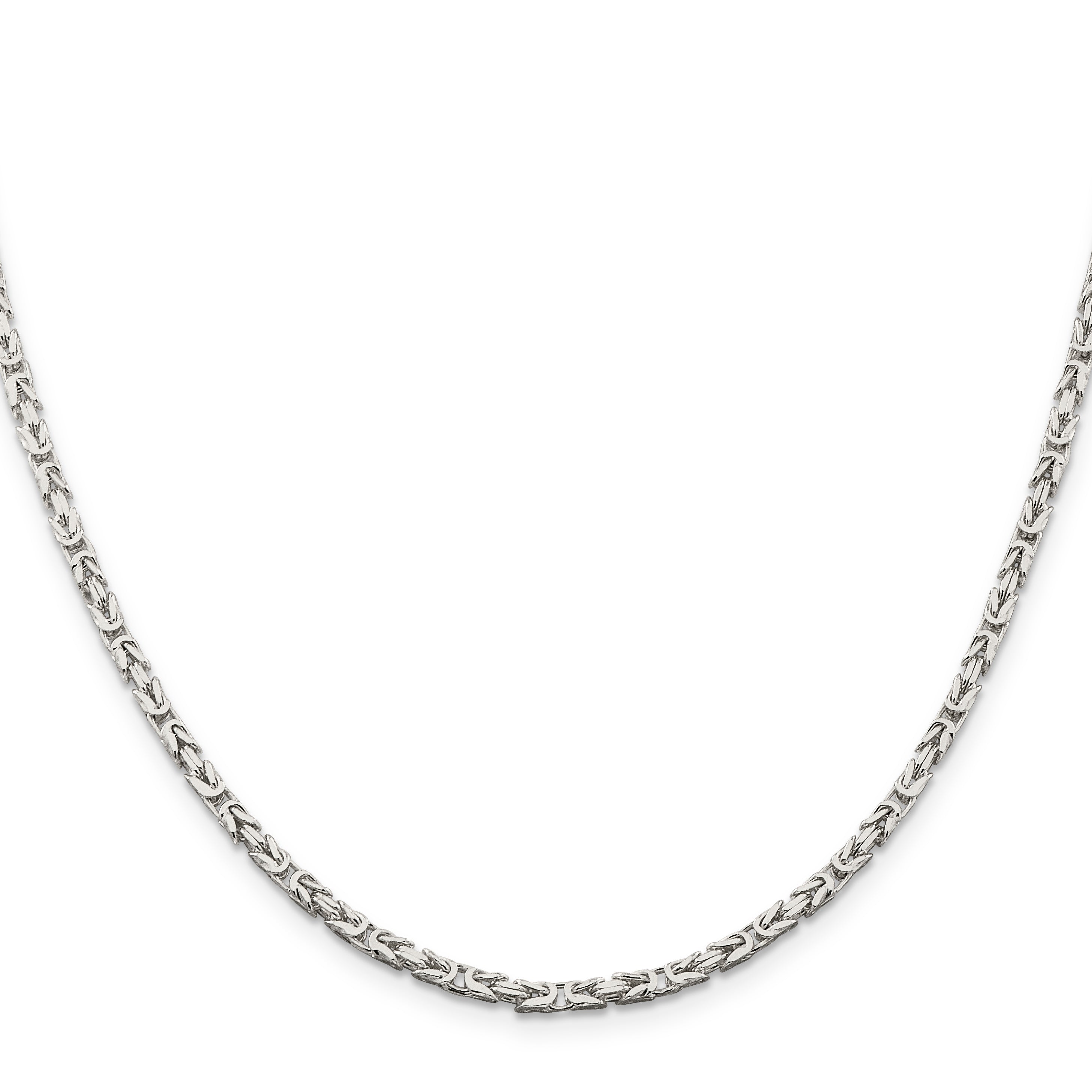 22 Inch Sterling Silver 2.5mm Byzantine Chain
