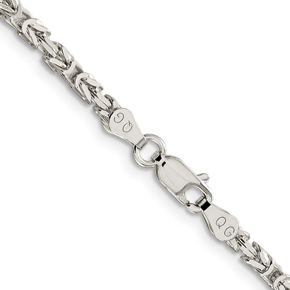 30 Inch Sterling Silver 2.5mm Byzantine Chain Necklace
