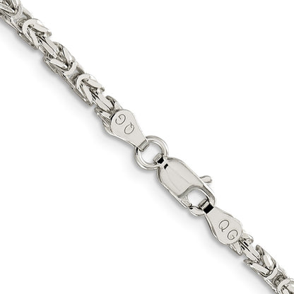30 Inch Sterling Silver 2.5mm Byzantine Chain Necklace