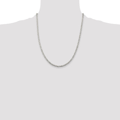 22 Inch Sterling Silver 2.5mm Byzantine Chain