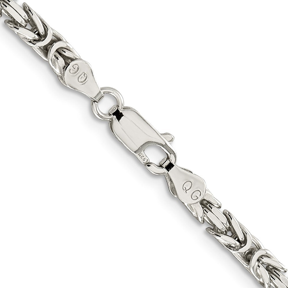 30 Inch Sterling Silver 3.25mm Byzantine Chain Necklace