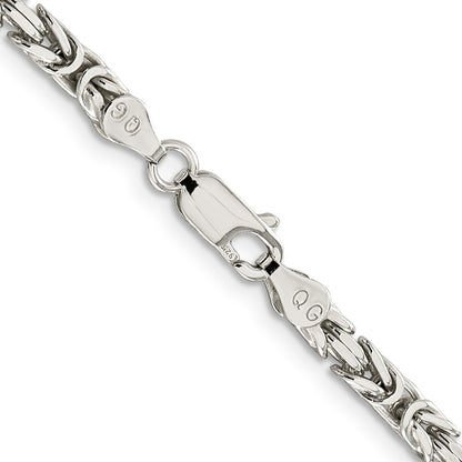 30 Inch Sterling Silver 3.25mm Byzantine Chain Necklace