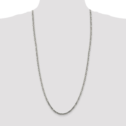 30 Inch Sterling Silver 3.25mm Byzantine Chain