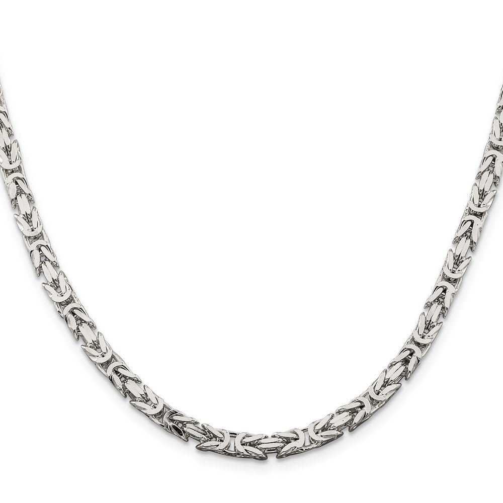 30 Inch Sterling Silver 4.25mm Byzantine Chain Necklace