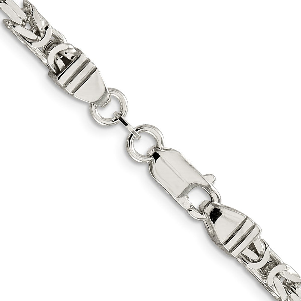 24 Inch Sterling Silver 4.25mm Byzantine Chain Necklace