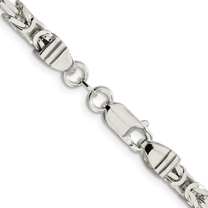 24 Inch Sterling Silver 4.25mm Byzantine Chain Necklace