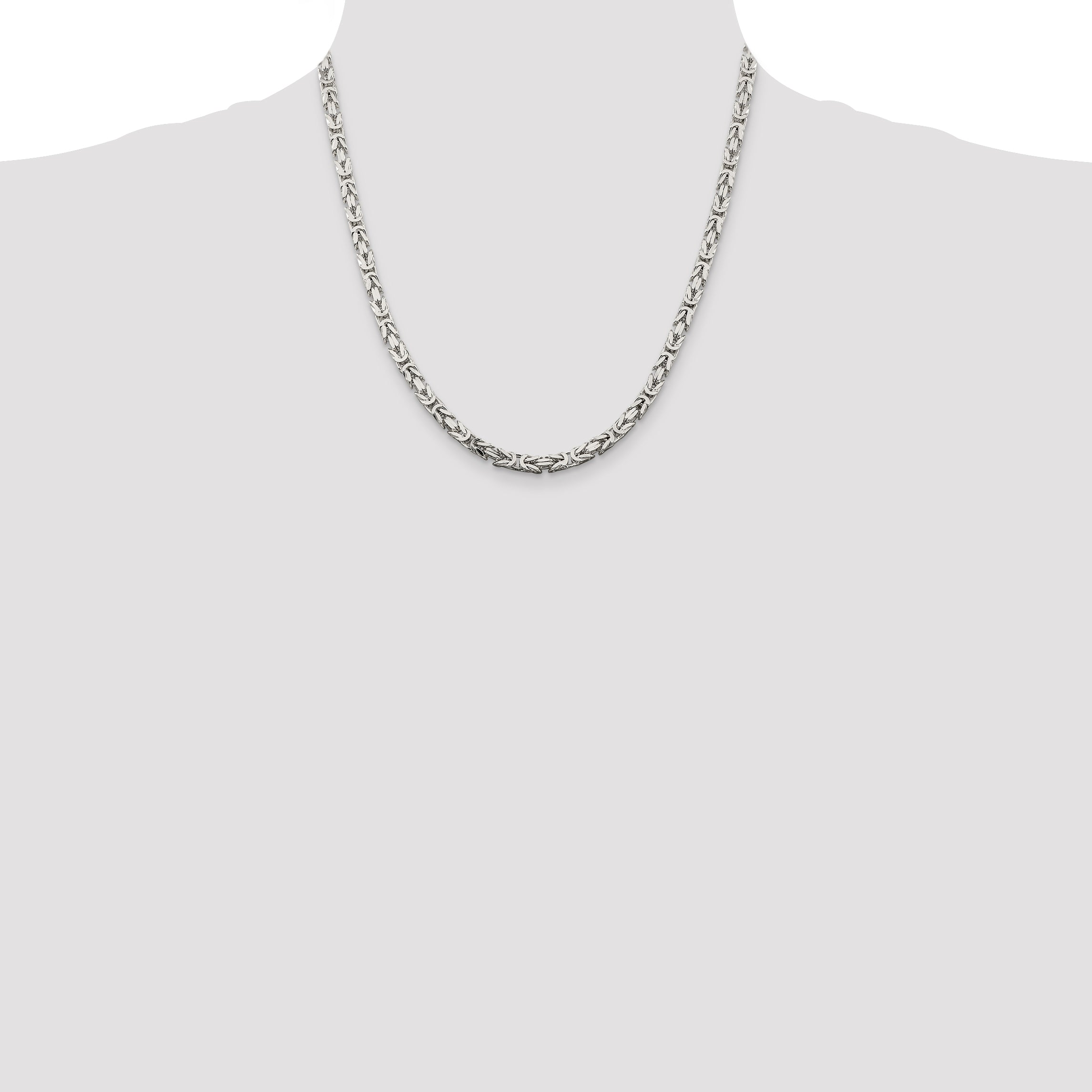 20 Inch Sterling Silver 4.25mm Byzantine Chain