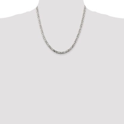 20 Inch Sterling Silver 4.25mm Byzantine Chain